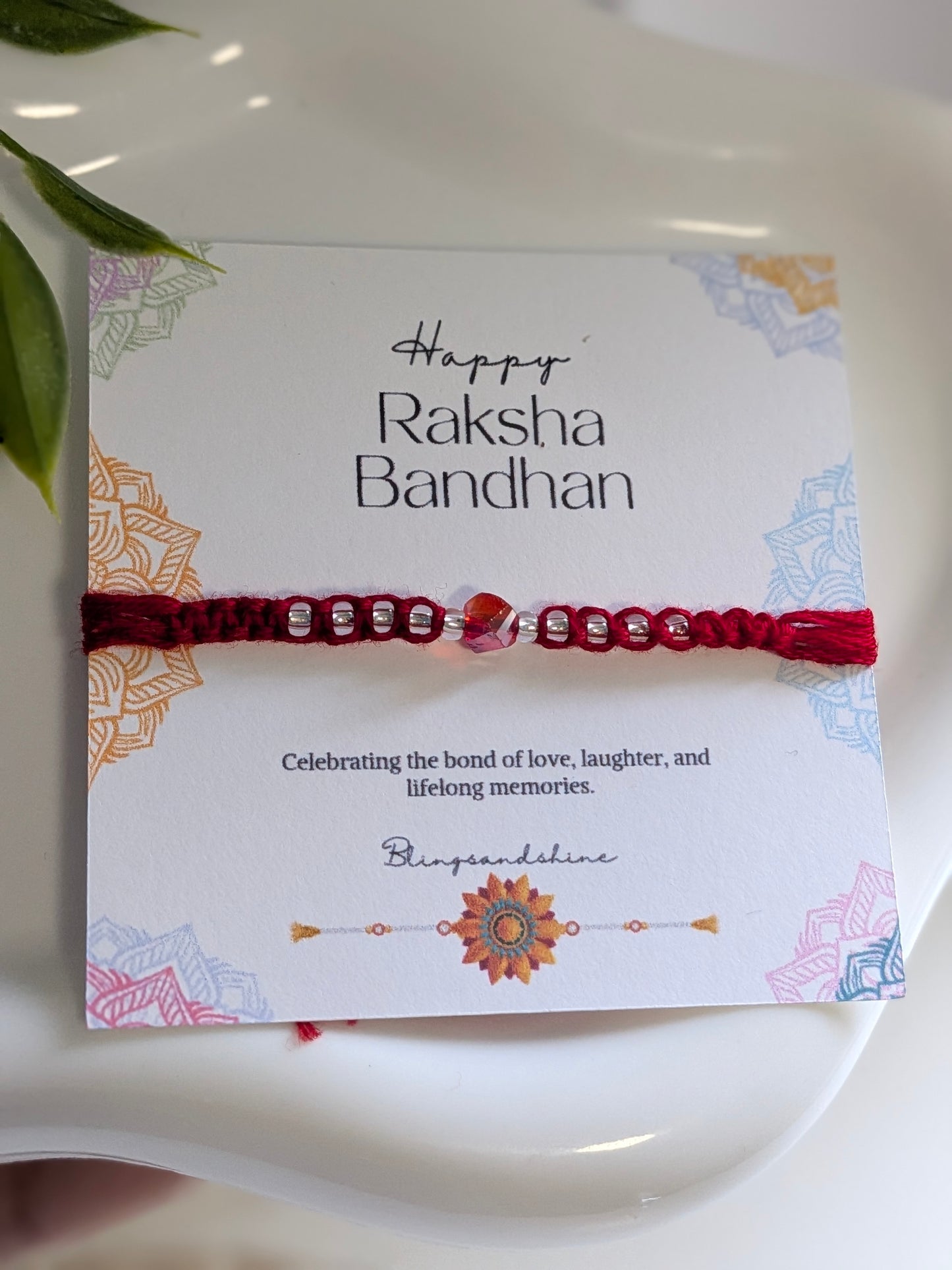 Maroon Crystal Beads Elegance Rakhi Dhaga