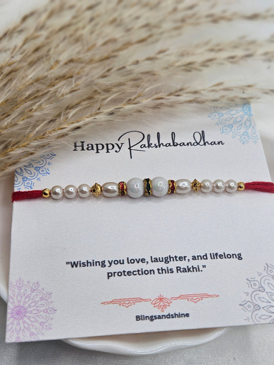 Pearl beaded rakhi thread/dhaaga