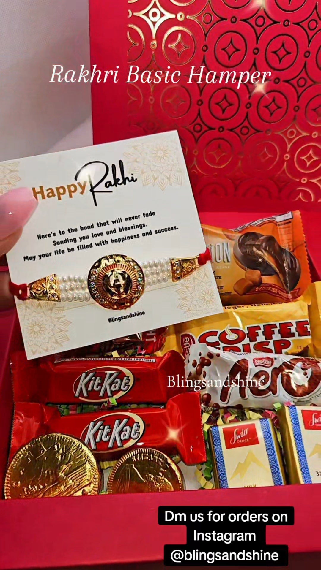 Basic Rakhdi Hamper| Rakhi box| Pink gold rakhi box