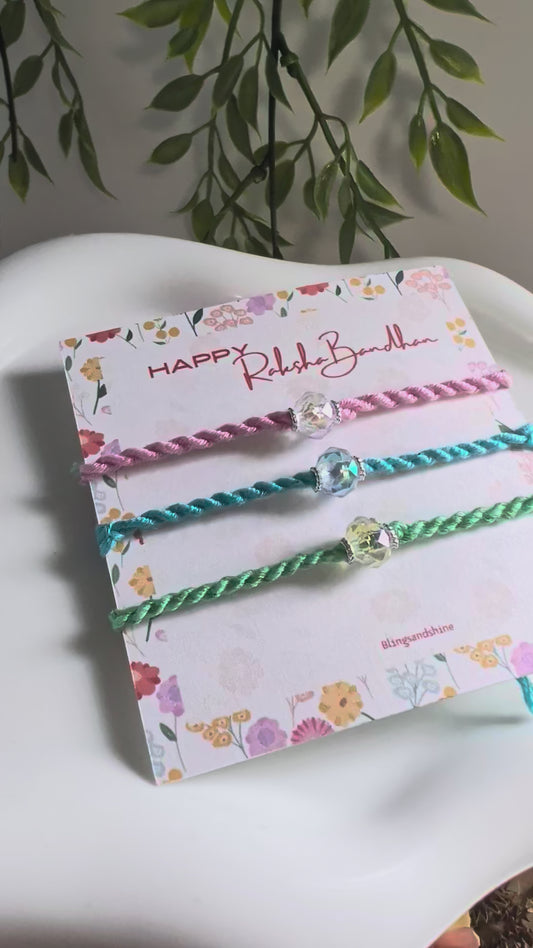The Minimalist crystal thread rakhi