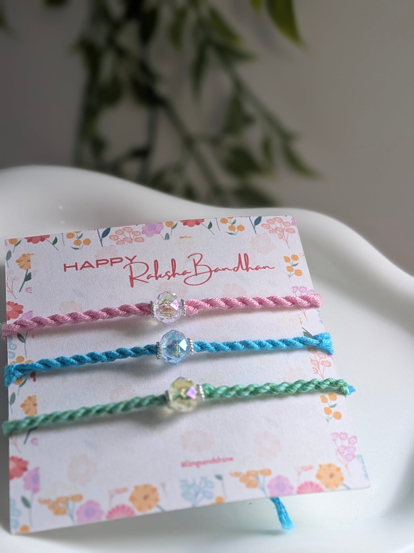 The Minimalist crystal thread rakhi