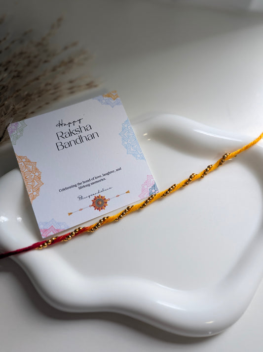 Twisted Amber & Gold Beaded thread