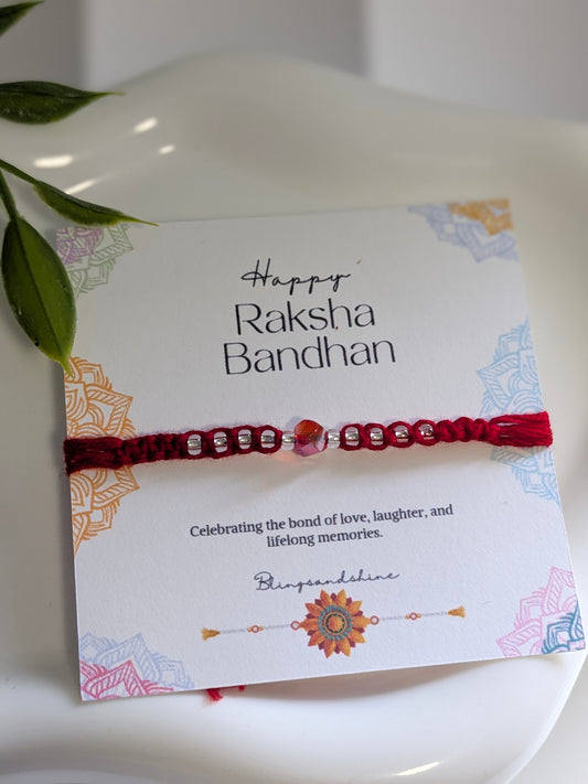Maroon Crystal Beads Rakhi
