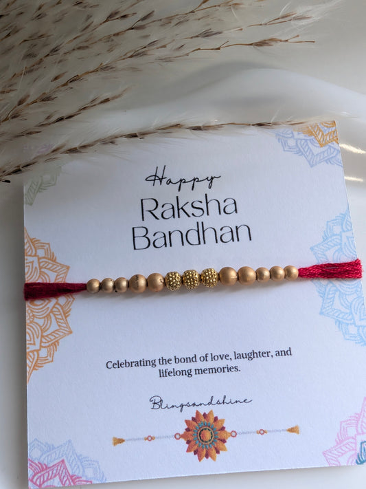 The Sunlit Gold bead rakhi