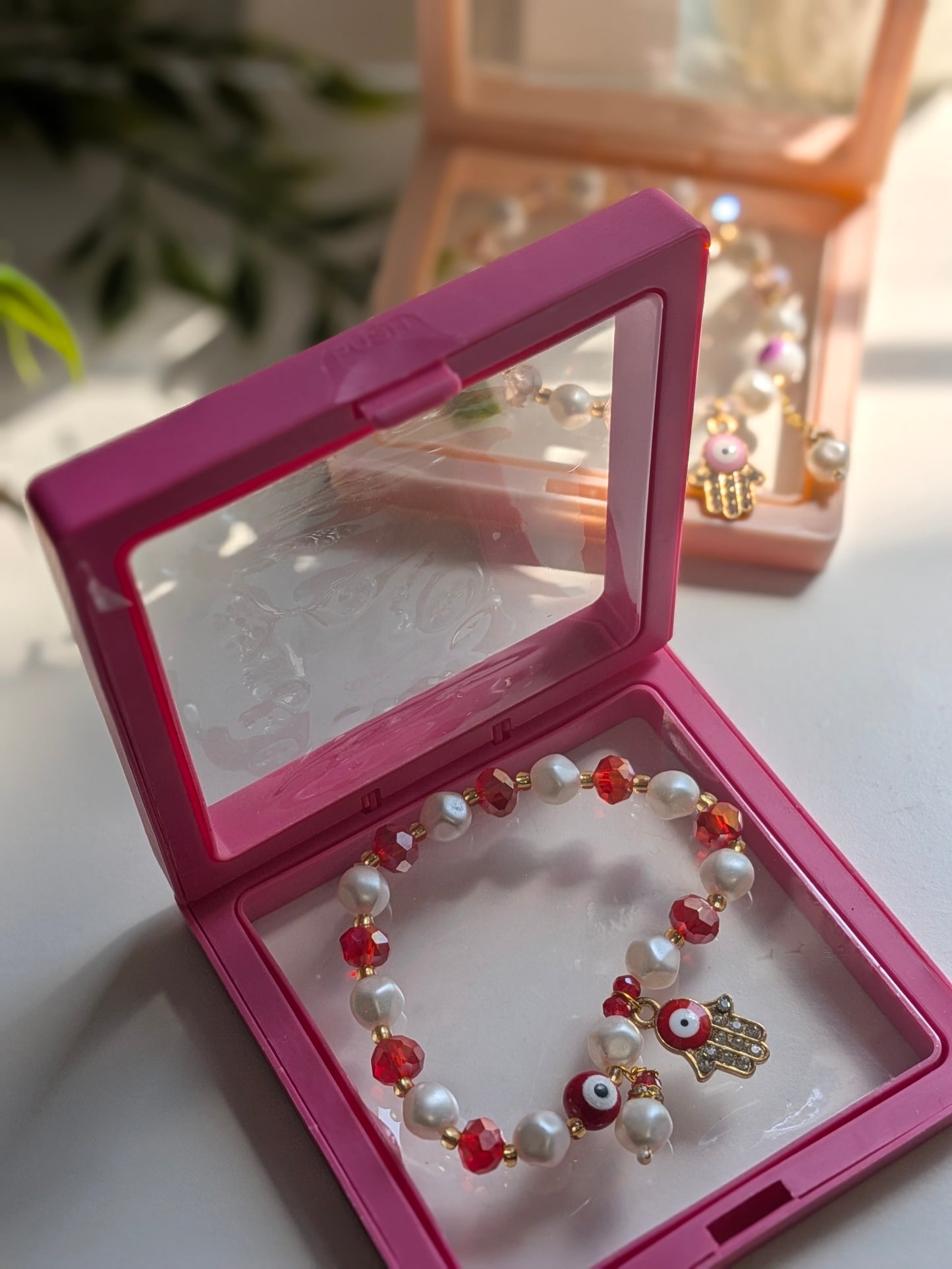Evil eye & hamsa hand crystal bracelet| Bhabhi bracelet