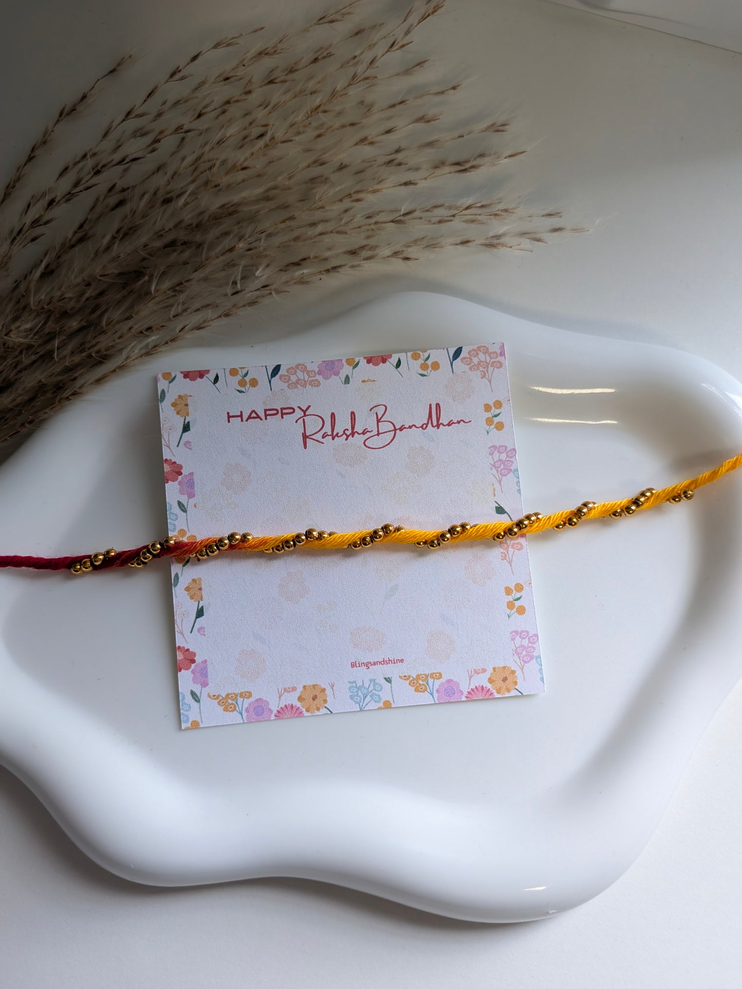 Twisted Amber & Gold Beaded thread