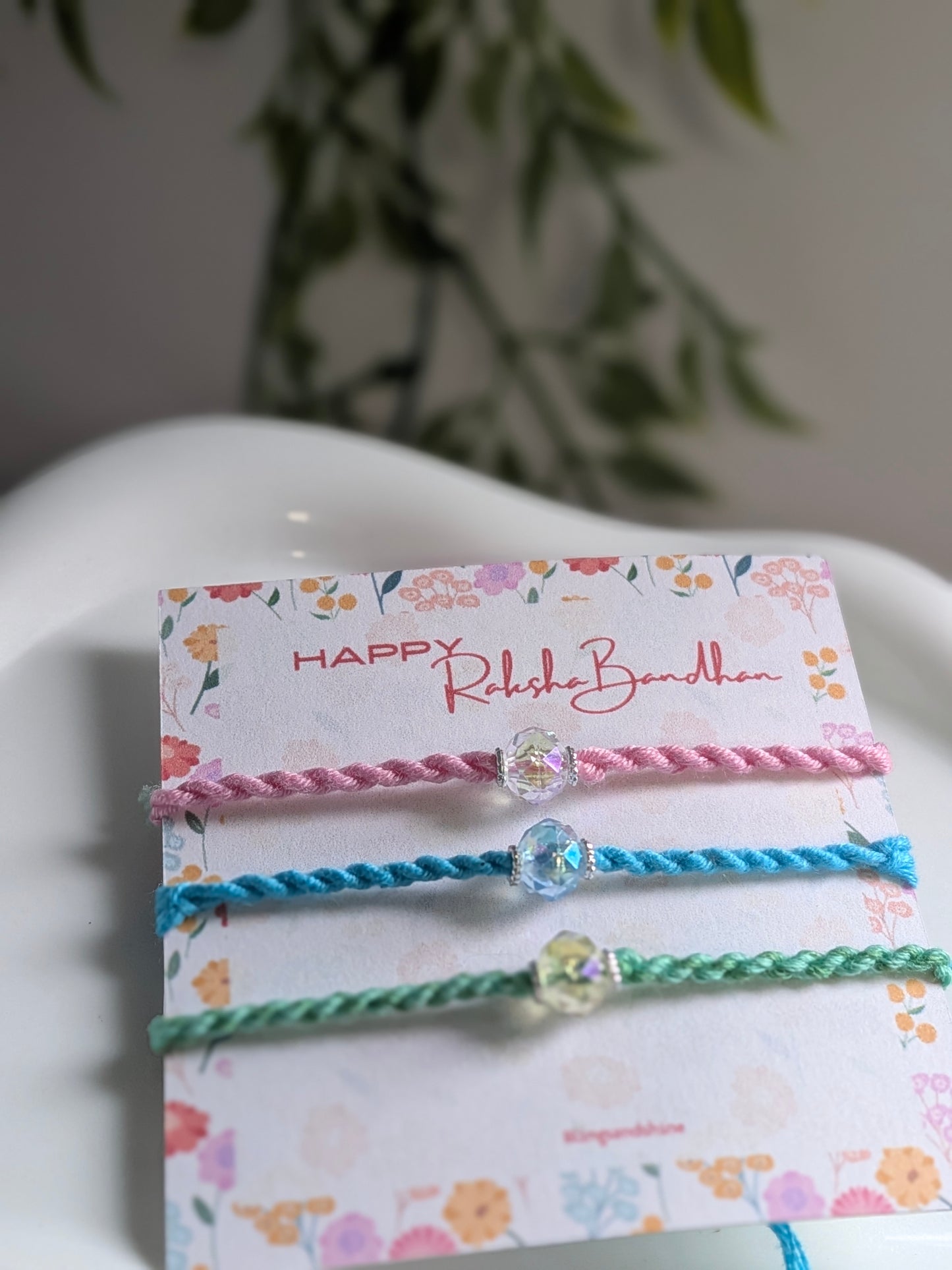 The Minimalist crystal thread rakhi