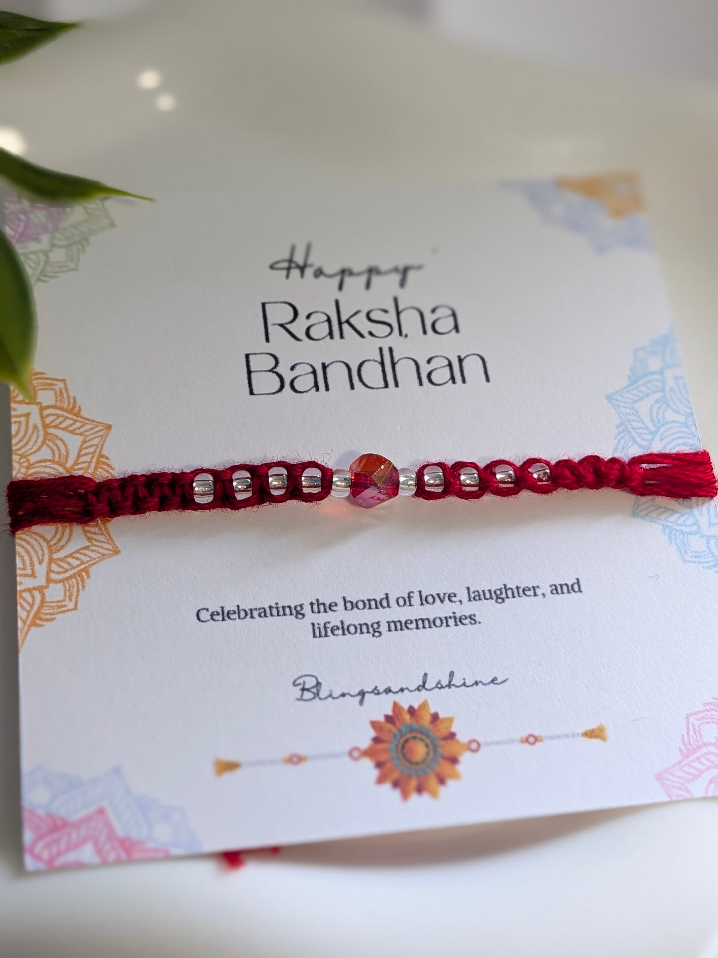 Maroon Crystal Beads Elegance Rakhi Dhaga
