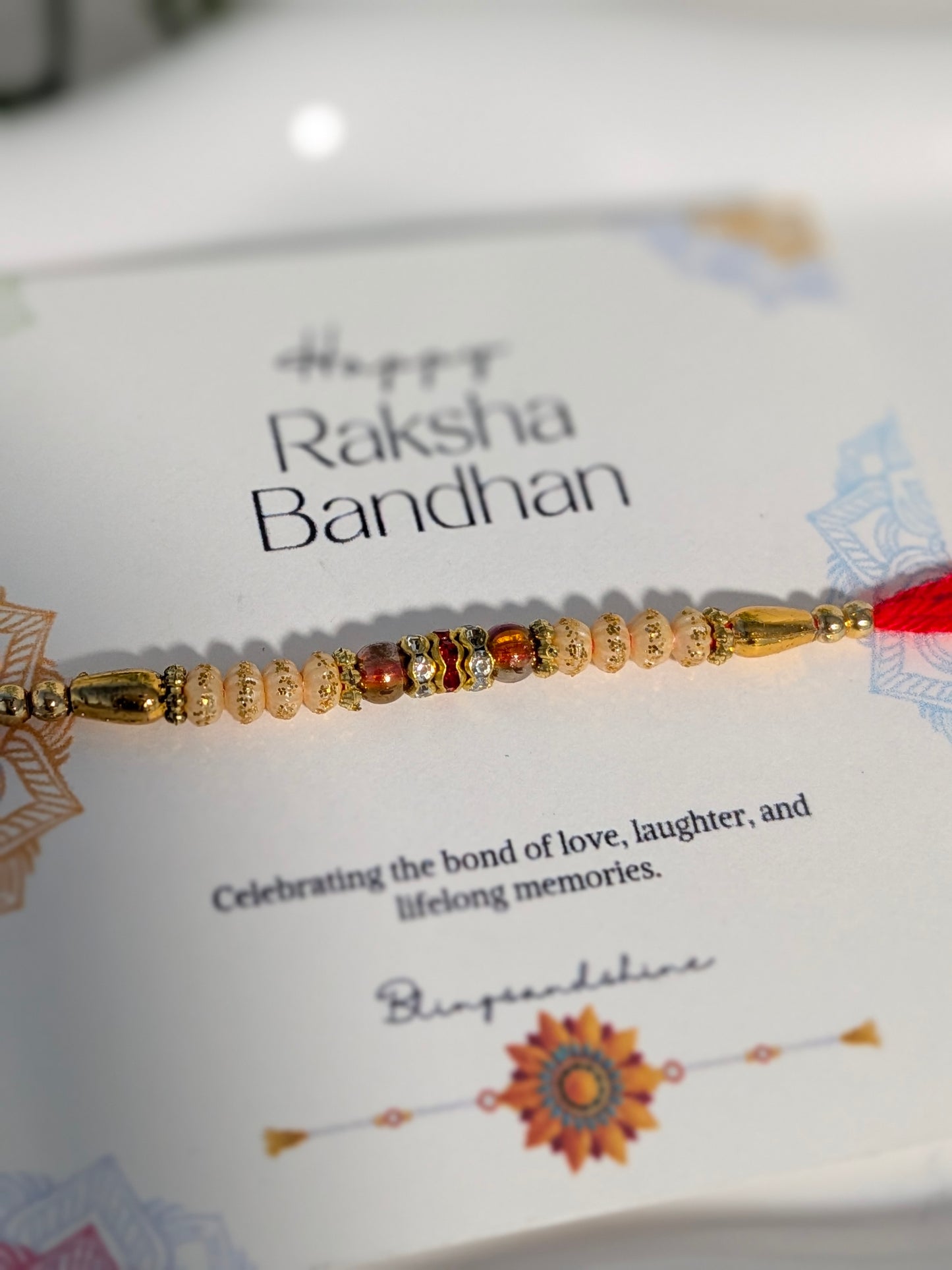 Traditional Red & Gold Rakhi thread