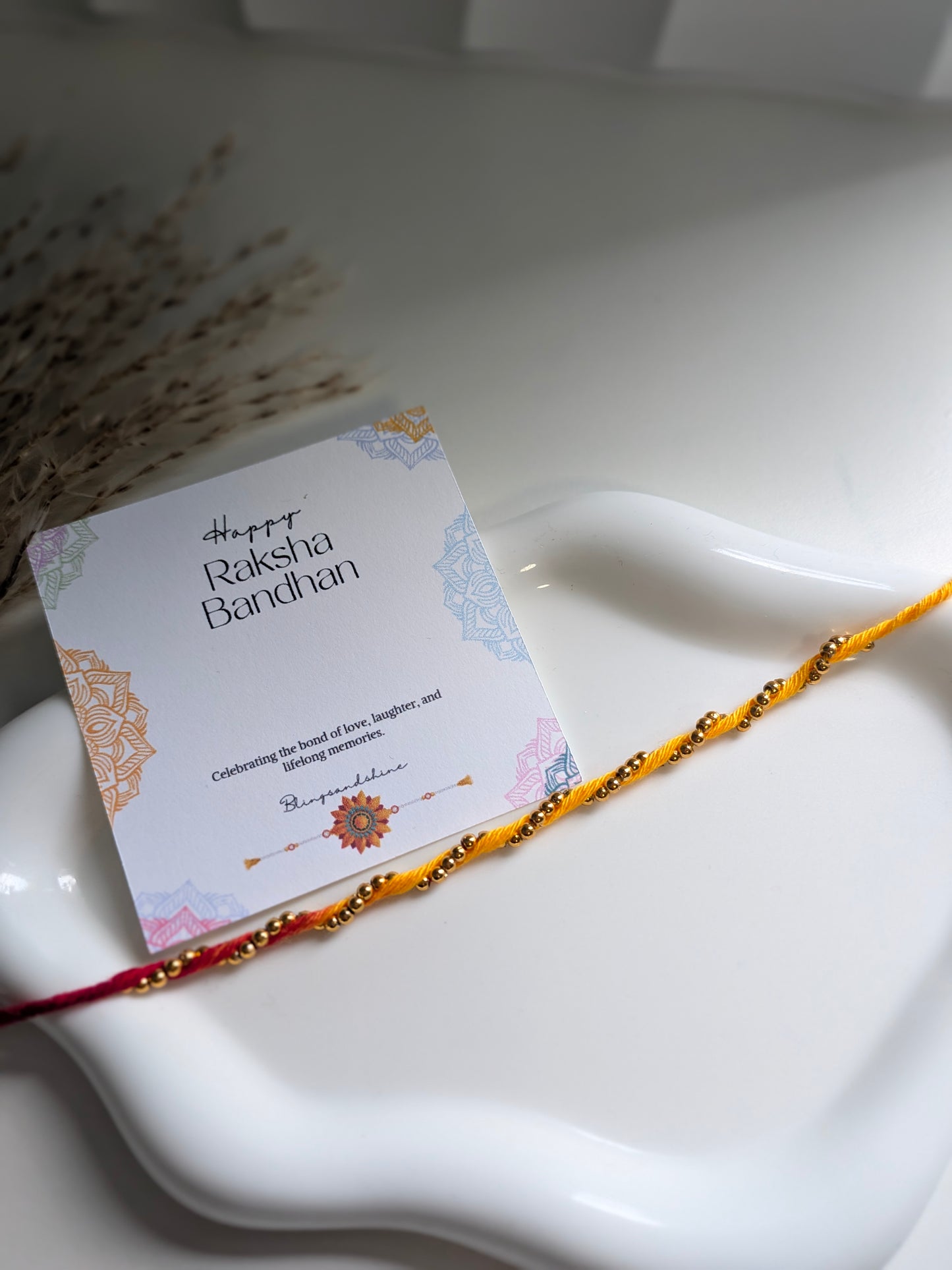 Twisted Amber & Gold Beaded thread