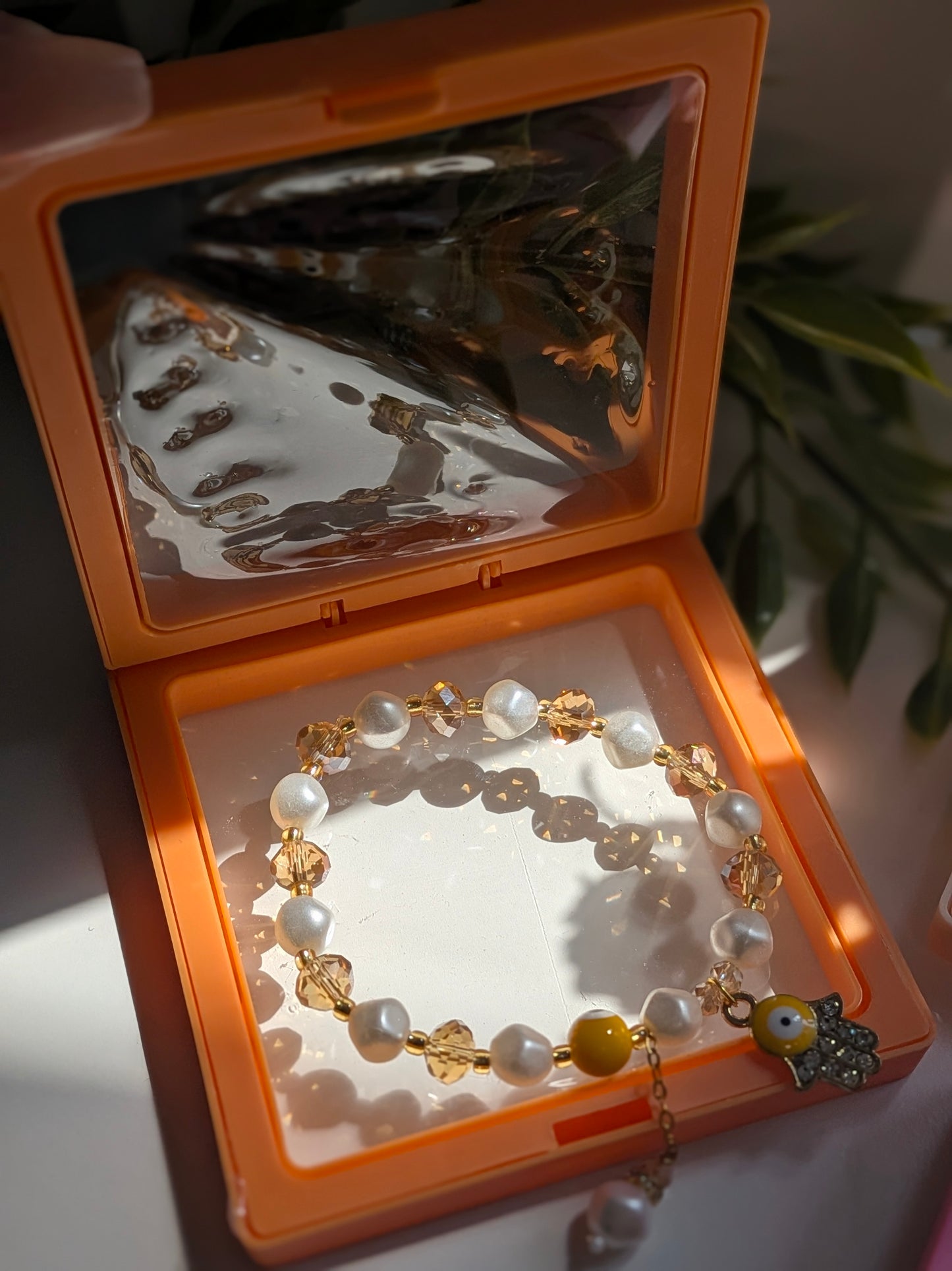Evil eye & hamsa hand crystal bracelet| Bhabhi bracelet