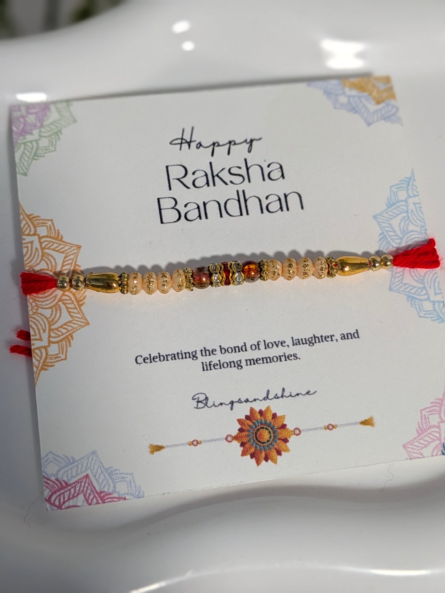 Traditional Red & Gold Rakhi thread