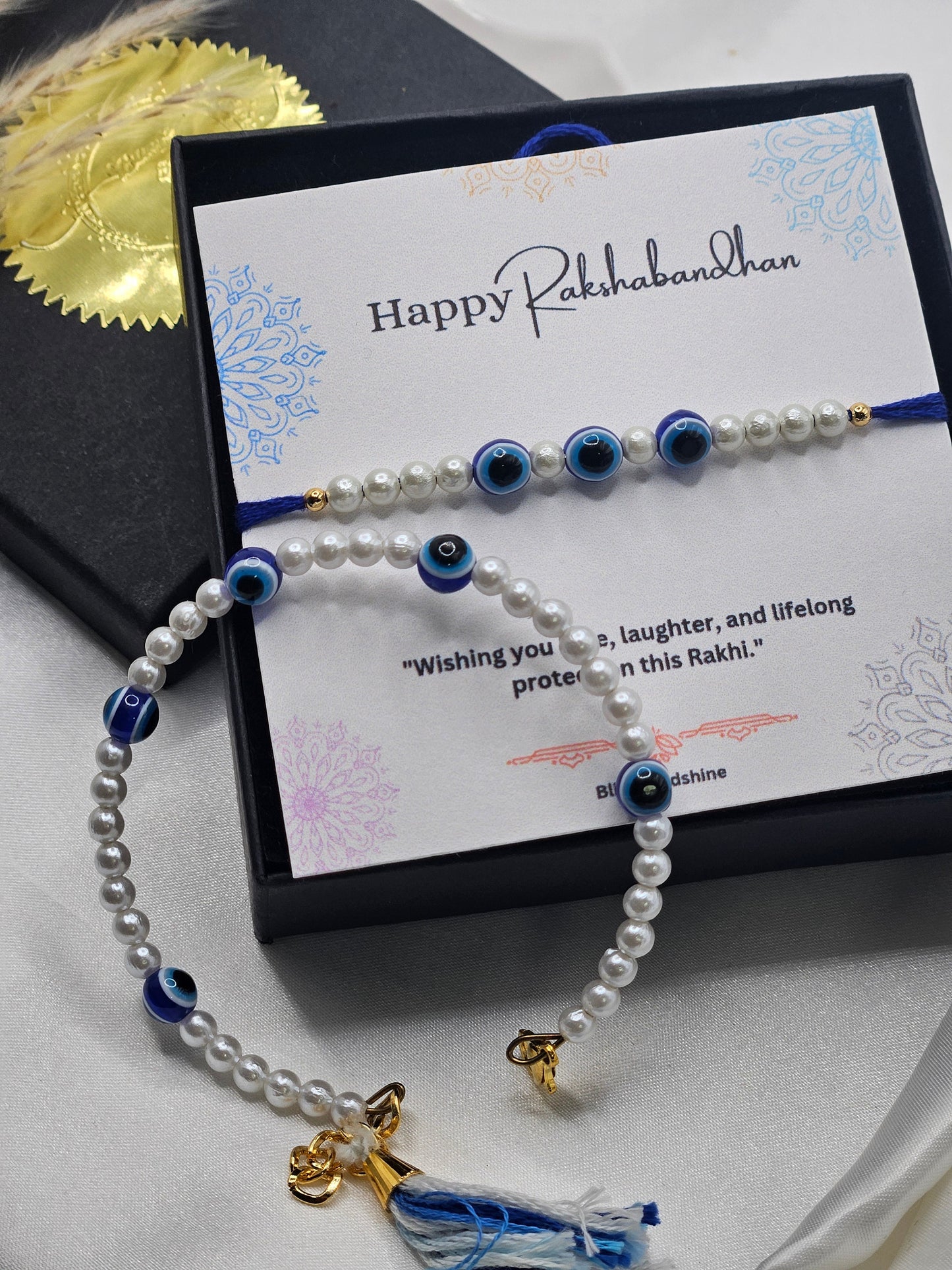 Evil eye pearl beaded bhaiya bhabhi combo