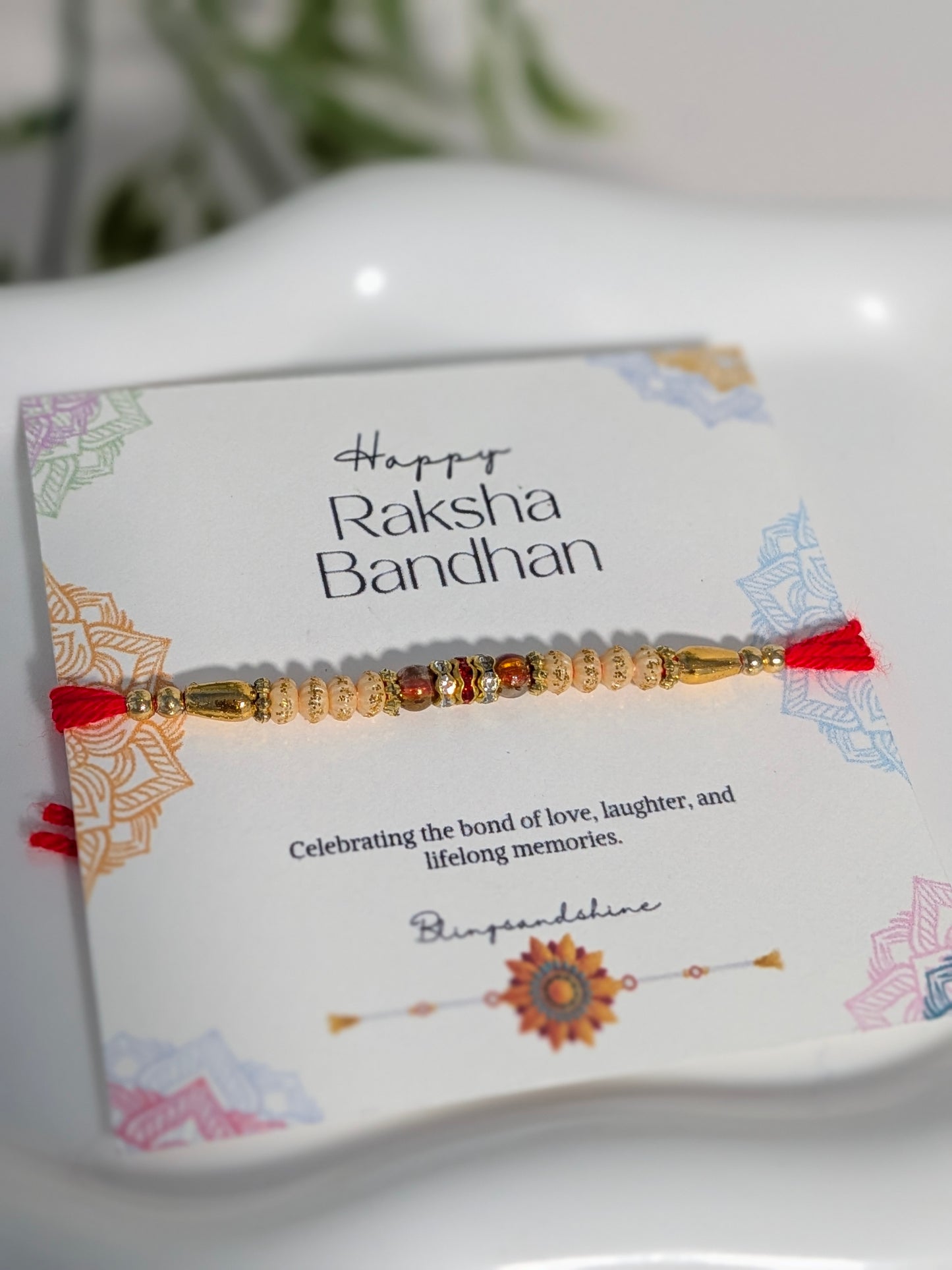 Traditional Red & Gold Rakhi thread