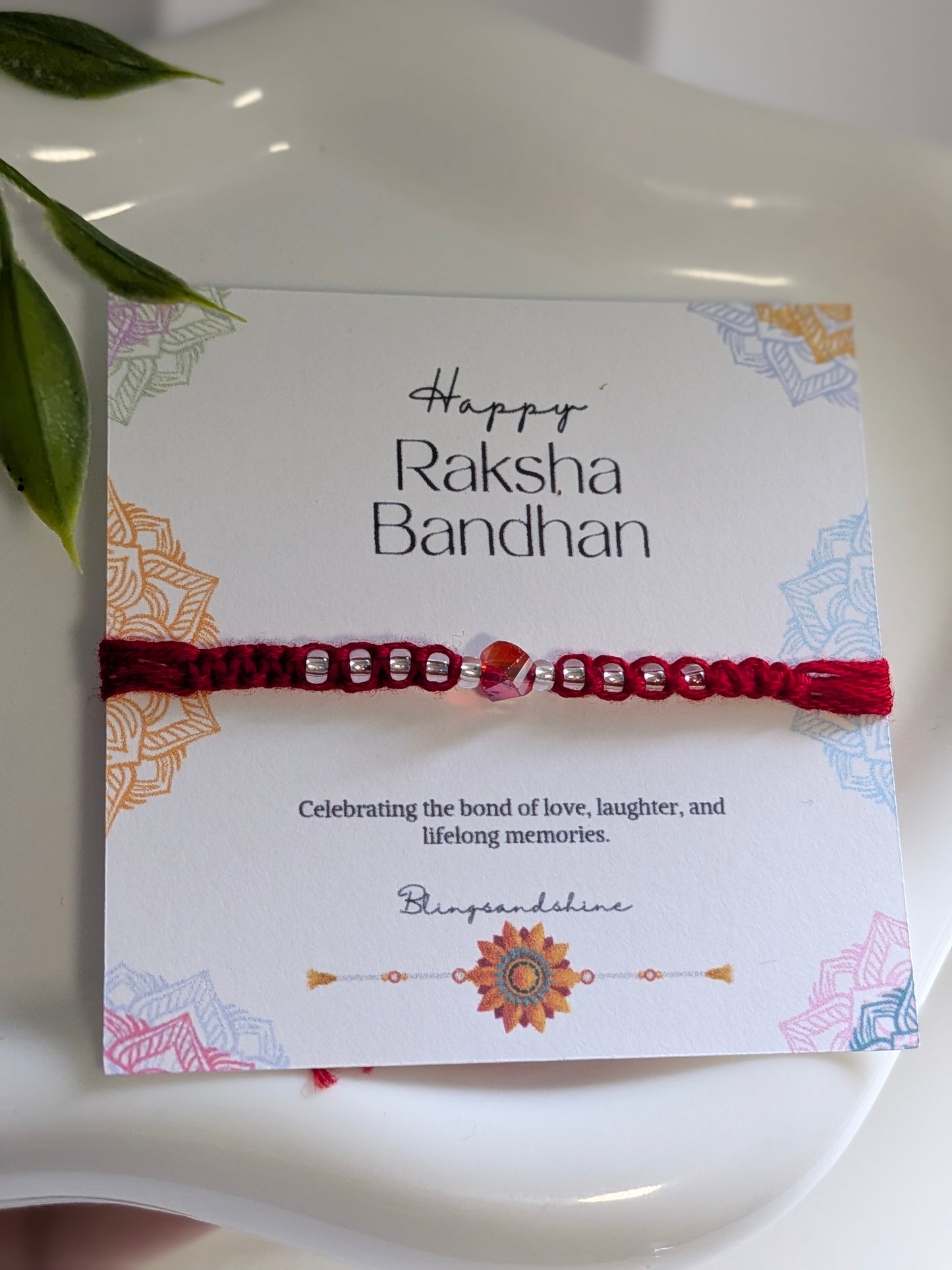 Maroon Crystal Beads Elegance Rakhi Dhaga